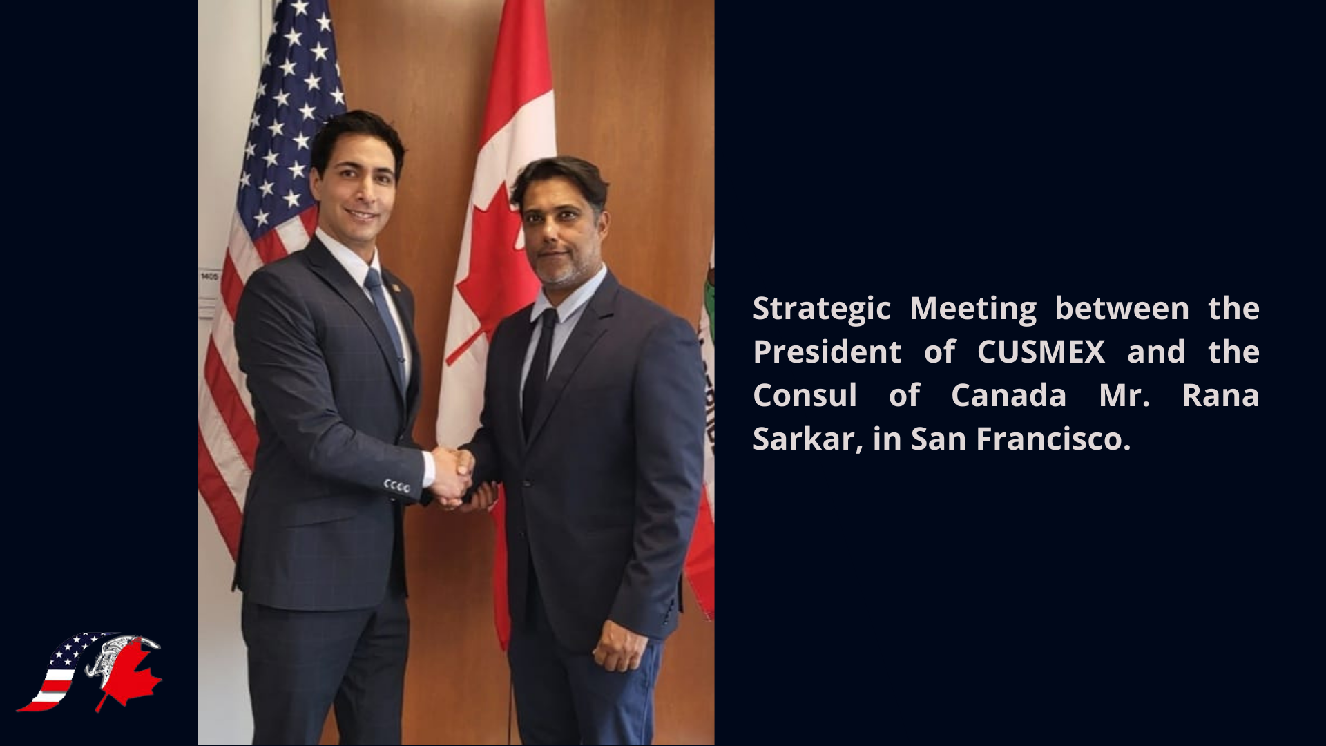 Strategic Meeting between the President of CUSMEX and the Consul of Canada in San Francisco, Mr. Rana Sarkar